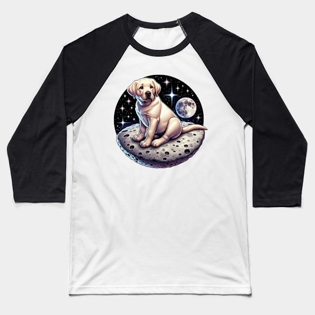 Lunar Lab: Adventures Beyond, Dog Lover and Dog Owner Baseball T-Shirt by Unboxed Mind of J.A.Y LLC 